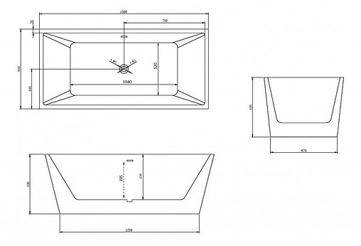 Ванна акриловая отдельностоящая Abber 150x80 AB9224-1.5