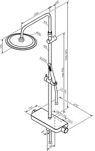 Душевая система со смесителем для ванны Damixa Scandinavian Pure хром 936730000, 2