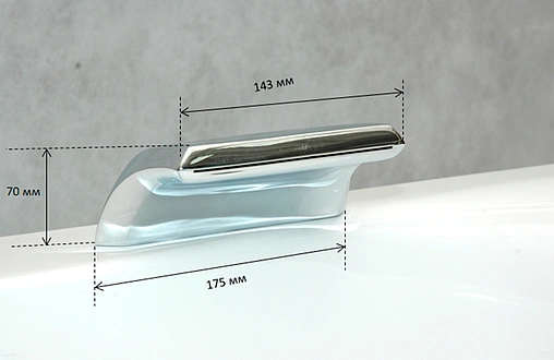 Излив на борт ванны Aquanet Атлантис хром А4