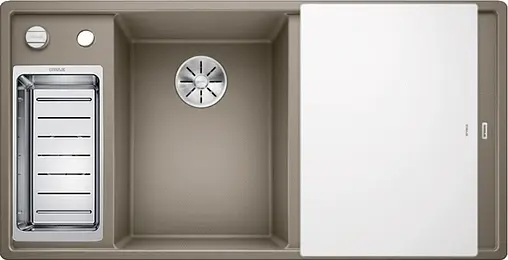 Мойка кухонная Blanco Axia III 6 S 100 L (доска стекло) серый беж 524660