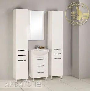 Шкаф-пенал с бельевой корзиной Aquaton Ария Н 35 белый 1A124303AA010 Шкаф-пенал с бельевой корзиной Aquaton Ария Н 35 белый 1A124303AA010, 4