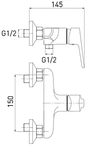 Смеситель для душа Gross Aqua Vista хром 5740267C-S Смеситель для душа Gross Aqua Vista хром 5740267C-S, 2