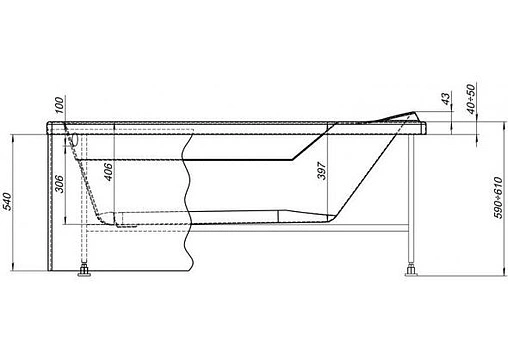 Панель для ванны фронтальная Aquanet H53 K 150 белый 00243512