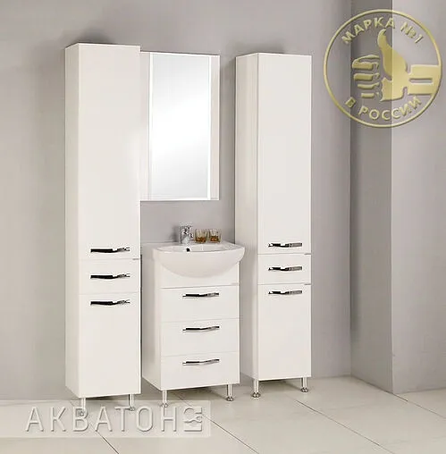 Шкаф-пенал с бельевой корзиной Aquaton Ария Н 35 белый 1A124303AA010 Шкаф-пенал с бельевой корзиной Aquaton Ария Н 35 белый 1A124303AA010