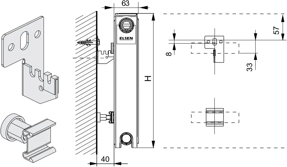 Радиатор стальной панельный Elsen ERK тип 11 500 x 1800 мм ERK110518 Радиатор стальной панельный Elsen ERK тип 11 500 x 1800 мм ERK110518, 3