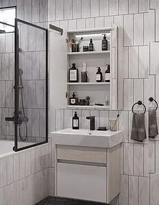 Шкаф-зеркало Aquaton Верди PRO 60 белый/ясень фабрик 1A206902VDAV0, 5