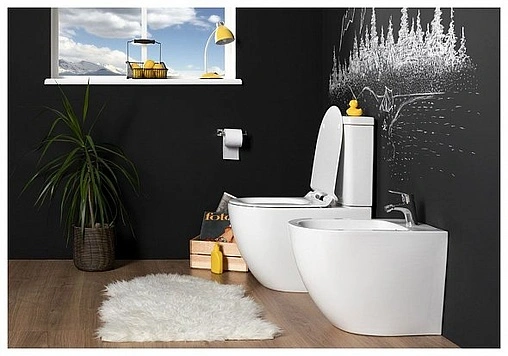 Унитаз-компакт безободковый Aquanet Cetus Rimless белый CETUS-C1+CETUS-C2