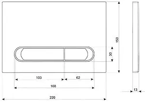 Клавиша смыва для унитаза Cersanit Estetica 64111 кнопки/белый глянцевый, рамка/хром глянцевый Клавиша смыва для унитаза Cersanit Estetica 64111 кнопки/белый глянцевый, рамка/хром глянцевый, 2