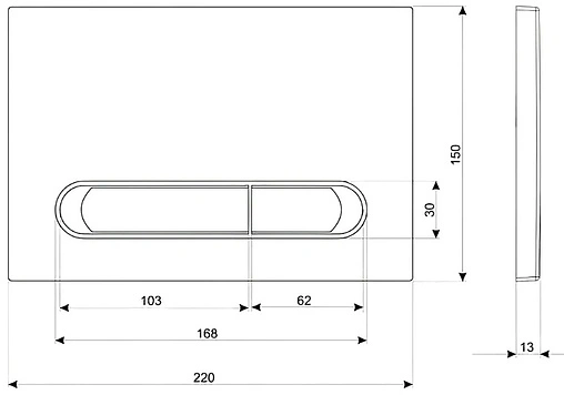 Клавиша смыва для унитаза Cersanit Estetica 64110 хром глянцевый