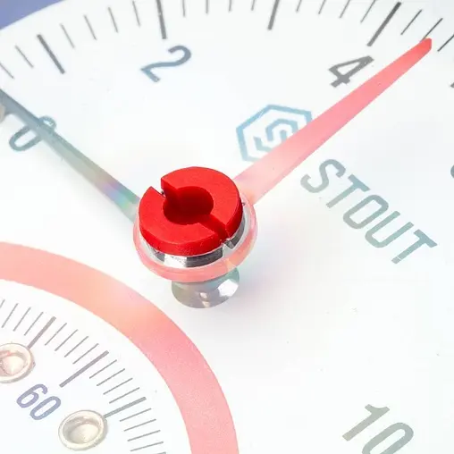 Термоманометр радиальный Stout 80мм 10 бар 120°С ½&quot; SIM-0006-801015