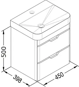 Тумба-умывальник подвесная ISVEA Fonte 48 чёрный 21USS014148I+10SQ50048SV, 2