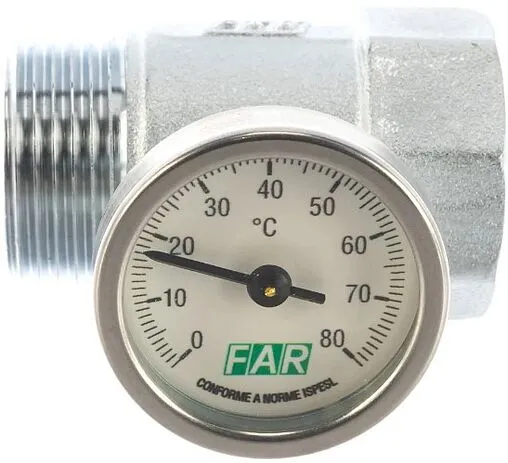 Тройник коллекторный с термометром (0-80°С) 1"н x 1"в Far FK 3432 1 Тройник коллекторный с термометром (0-80°С) 1"н x 1"в Far FK 3432 1