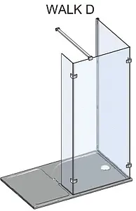Душевое ограждение 1500x900мм прозрачное стекло Roltechnik Walk WALK D/1500 937-1500000-00-02 Душевое ограждение 1500x900мм прозрачное стекло Roltechnik Walk WALK D/1500 937-1500000-00-02, 3
