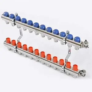 Группа коллекторная без расходомеров 12 отводов 1&quot;в/в x ¾&quot;ек Uni-fitt 441E4312, 2