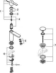 Смеситель для раковины Grohe Lineare полированная сталь 23791DC1, 3