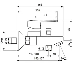 Смеситель для ванны Vidima Uno хром BA238AA Смеситель для ванны Vidima Uno хром BA238AA, 2
