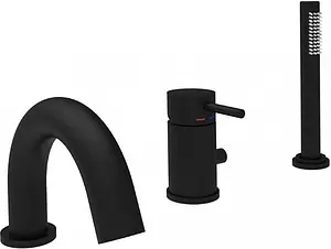 Смеситель на борт ванны на 3 отверстия Paffoni Light чёрный матовый LIG047NO Смеситель на борт ванны на 3 отверстия Paffoni Light чёрный матовый LIG047NO, 1