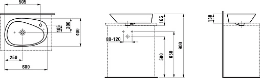 Раковина Laufen Palomba 60 белый 8.1680.3.000.104.1
