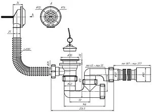 Слив-перелив для ванны Ани Пласт хром E255, 2