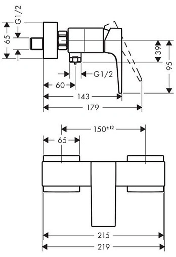 Смеситель для душа Hansgrohe Metropol полированное золото 32560990