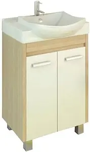 Тумба-умывальник напольная Comforty Киото 60 белый/сосна лоредо Тумба-умывальник напольная Comforty Киото 60 белый/сосна лоредо, 1