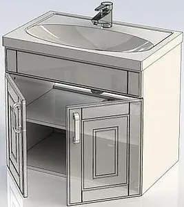 Тумба-умывальник Aquanet Рондо 70 белый 00189153+00185343, 4