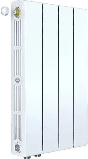 Радиатор биметаллический 4 секции нижнее левое подключение Rifar Supremo Ventil 500 белый RSVL50004