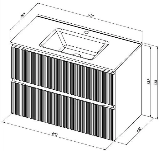 Тумба под умывальник подвесная Aquanet Джейн (Flat) 90 маренго 00335430
