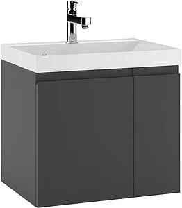 Тумба-умывальник подвесной Домино Graffo 60 графит DGr2406T+4670142930044, 1