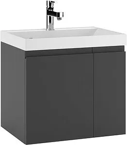 Тумба-умывальник подвесная Домино Graffo 60 графит DGr2406T+4670142930044, 1