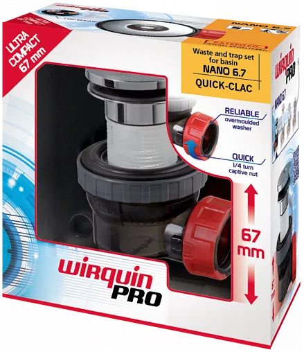 Сифон бутылочный компактный с выпуском Wirquin NANO 6.7 чёрный/хром 30987054 Сифон бутылочный компактный с выпуском Wirquin NANO 6.7 чёрный/хром 30987054