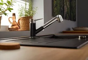 Смеситель для кухни с выдвижным изливом Blanco Blancowega-S II антрацит/хром 526420 Смеситель для кухни с выдвижным изливом Blanco Blancowega-S II антрацит/хром 526420, 3