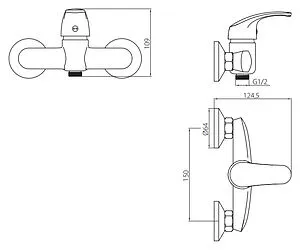 Смеситель для душа Damixa Palace One хром 412000064 Смеситель для душа Damixa Palace One хром 412000064, 2