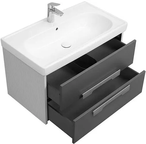 Тумба-умывальник подвесная Aquaton Ар-Деко 85 серый кобальт 1A2804K1DD8D0