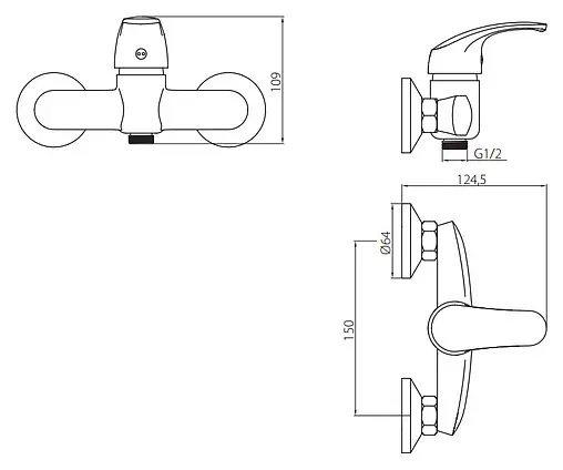 Смеситель для душа Damixa Palace One хром 412000064