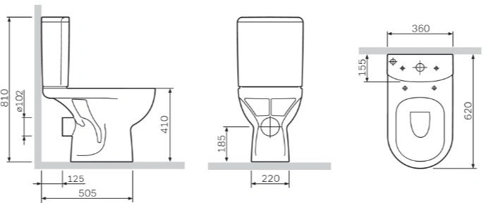 Унитаз-компакт Am.Pm Gem белый C908607SC