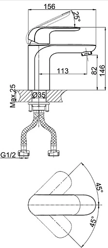 Смеситель для раковины D&amp;K Venice Gondola хром DA1022101