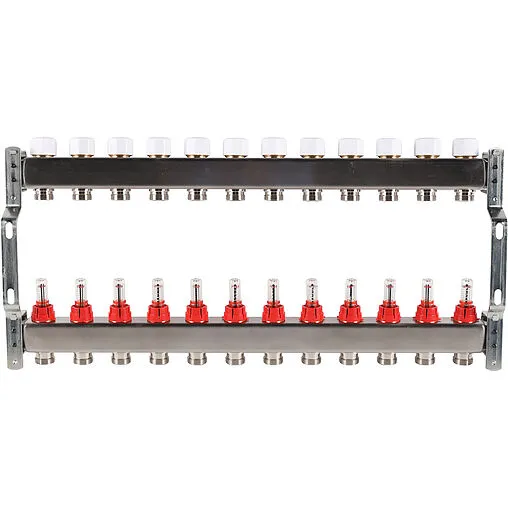 Группа коллекторная с расходомерами 12 отводов 1&quot;в/в x ¾&quot;ек Rommer RMS-1200-000012