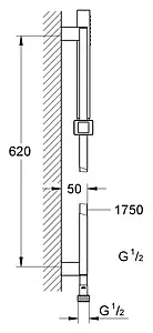 Душевая стойка Grohe Eurocube хром 27936000 Душевая стойка Grohe Eurocube хром 27936000, 2