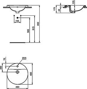 Раковина Ideal Standard Connect 48 белый E504201 Раковина Ideal Standard Connect 48 белый E504201, 2