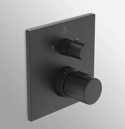 Термостат для 2 потребителей Ideal Standard Ceratherm T100 чёрный матовый A7522XG