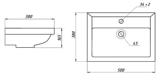 Раковина Универсал Томь 50 белый 4607152363494