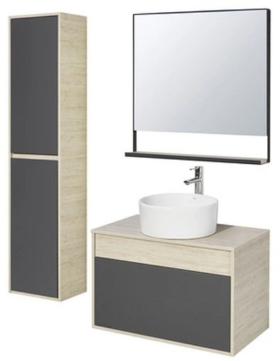 Тумба-умывальник подвесная Aquaton Лофт Урбан 80 графит/орегон 1A2476K3LQX60