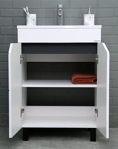 Тумба-умывальник напольная Домино Vector 60 белый DV6603T+4670142930501