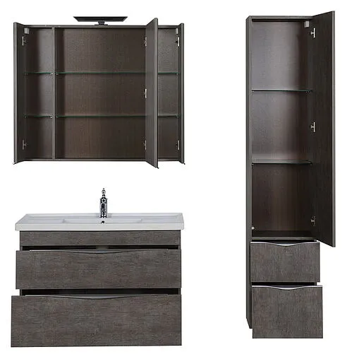 Шкаф-зеркало Aquanet Эвора 100 дуб антик 00182998 Шкаф-зеркало Aquanet Эвора 100 дуб антик 00182998