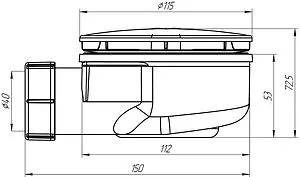Сифон для душевого поддона Ани Пласт чёрный матовый E350BL, 2