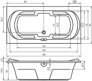 Ванна акриловая Riho Montreal 180х90 BA1300500000000, 2