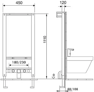 Инсталляция для биде Aquanika 10.614.450.00, 2