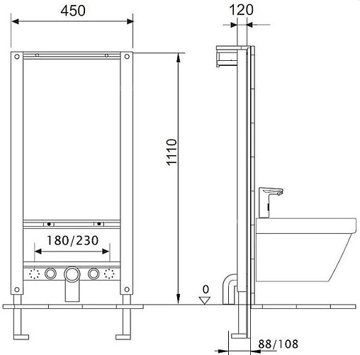 Инсталляция для биде Aquanika 10.614.450.00