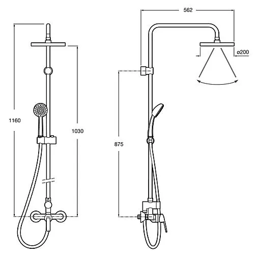 Душевая система со смесителем для душа Roca Victoria хром 5A9725C00